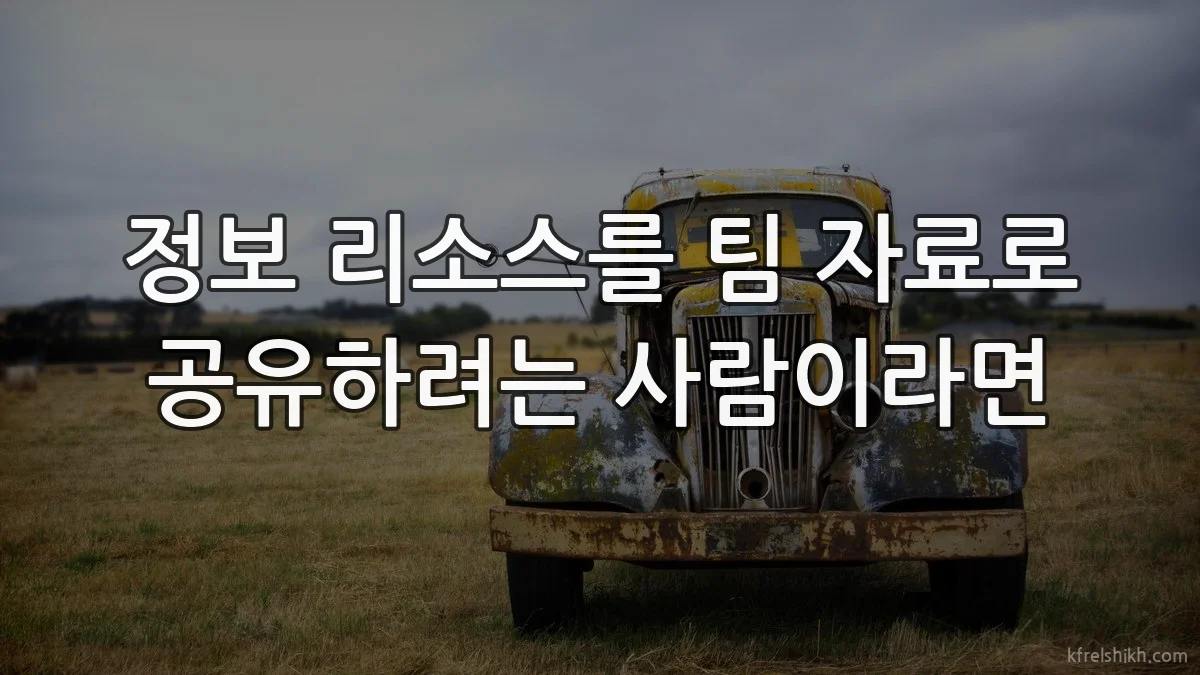 정보 리소스를 팀 자료로 공유하려는 사람이라면