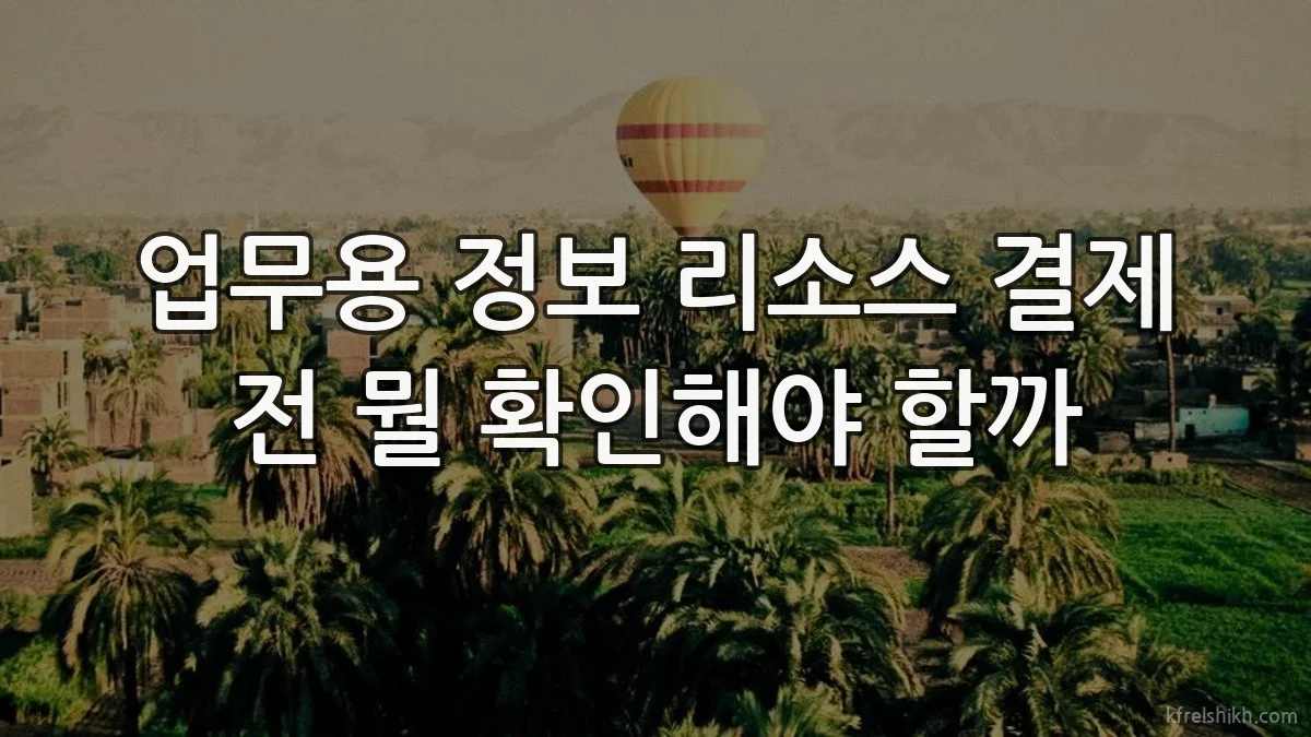 업무용 정보 리소스 결제 전 뭘 확인해야 할까