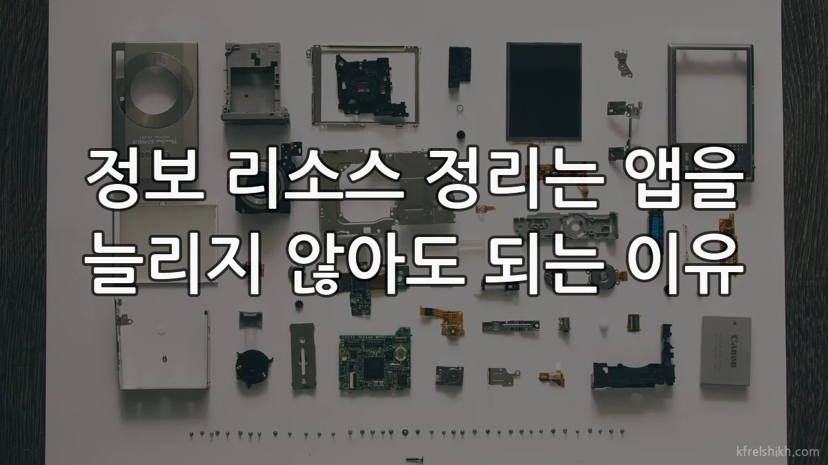 정보 리소스 정리는 앱을 늘리지 않아도 되는 이유