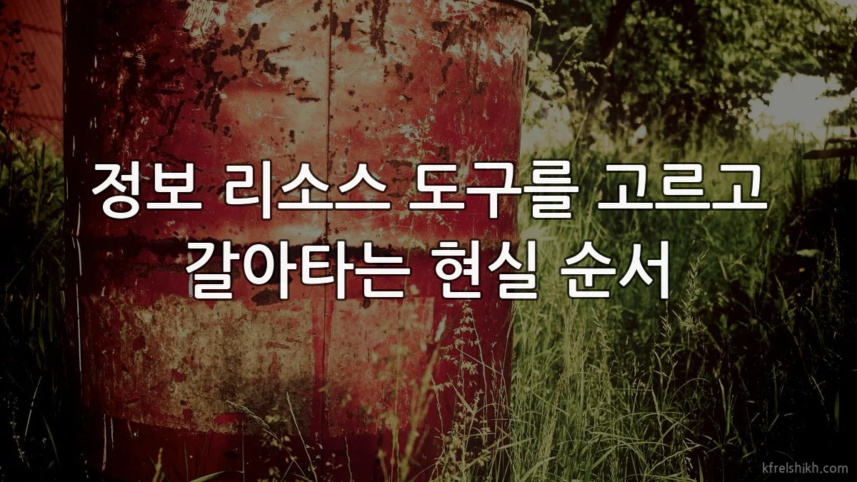 정보 리소스 도구를 고르고 갈아타는 현실 순서