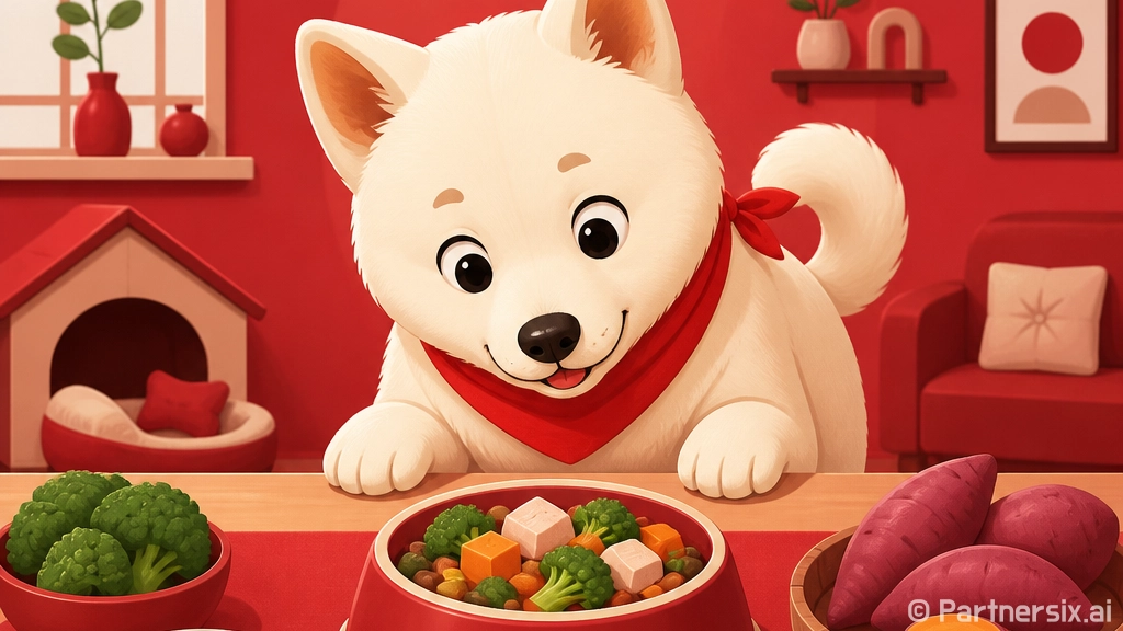 강아지화식 시작하는…