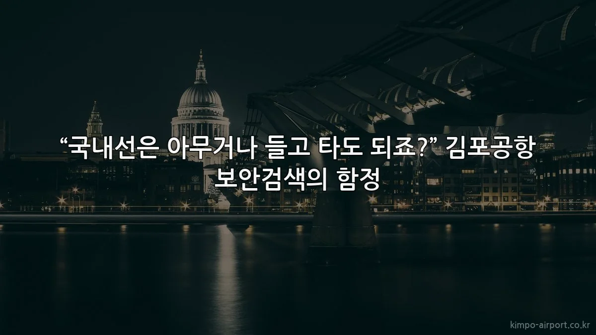 “국내선은 아무거나 들고 타도 되죠?” 김포공항 보안검색의 함정