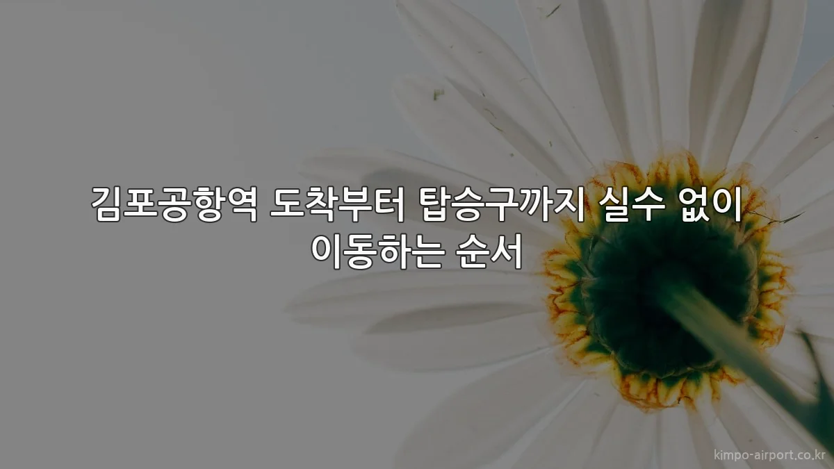 김포공항역 도착부터 탑승구까지 실수 없이 이동하는 순서