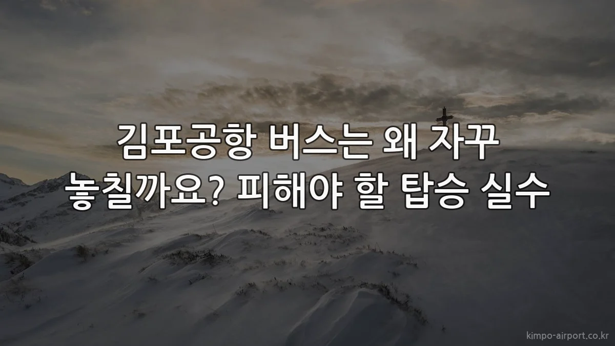 김포공항 버스는 왜 자꾸 놓칠까요? 피해야 할 탑승 실수