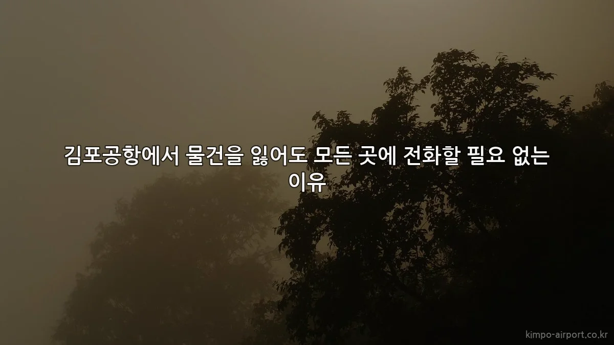 김포공항에서 물건을 잃어도 모든 곳에 전화할 필요 없는 이유