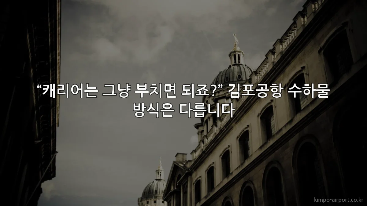 “캐리어는 그냥 부치면 되죠?” 김포공항 수하물 방식은 다릅니다