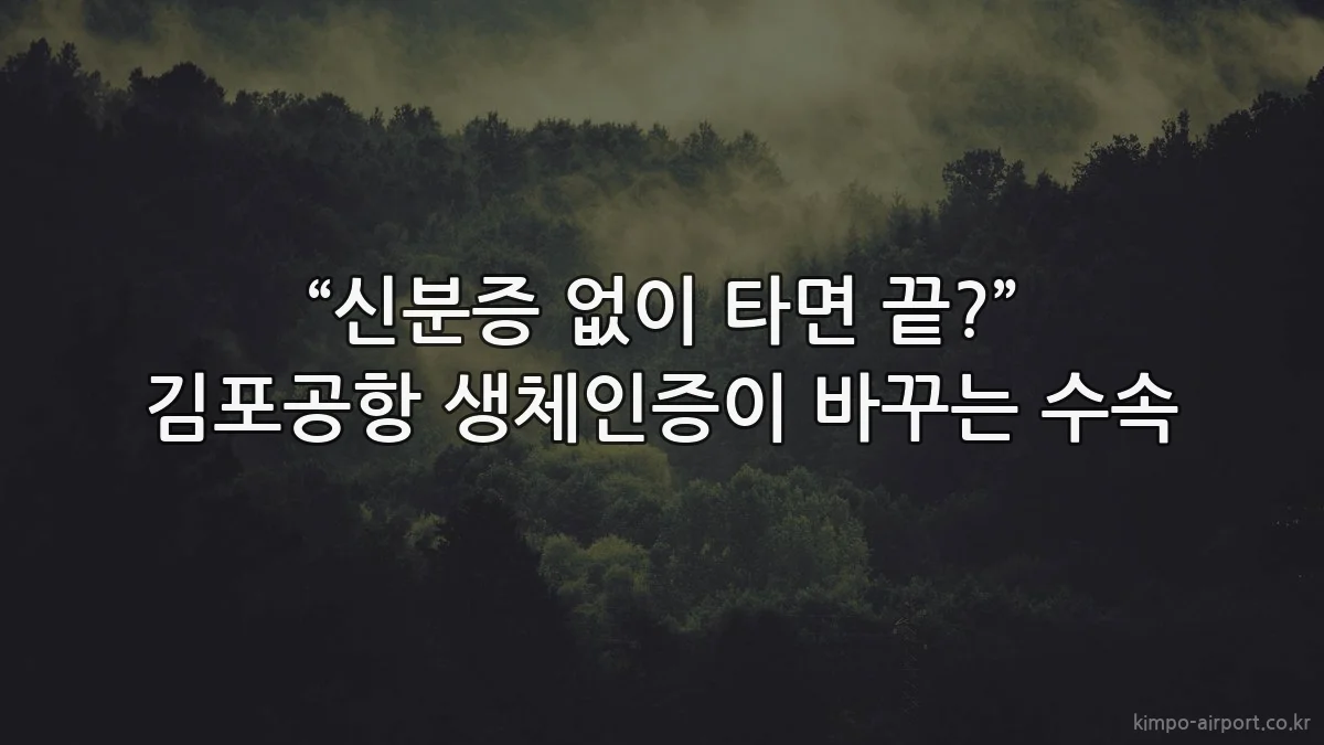 “신분증 없이 타면 끝?” 김포공항 생체인증이 바꾸는 수속
