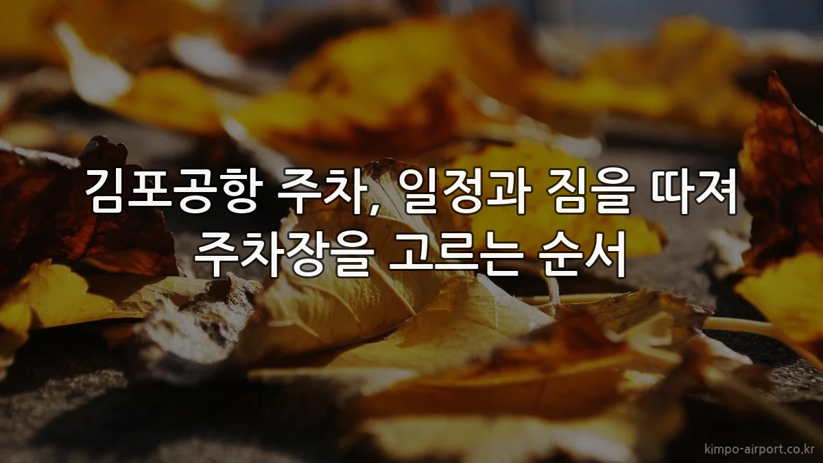 김포공항 주차, 일정과 짐을 따져 주차장을 고르는 순서