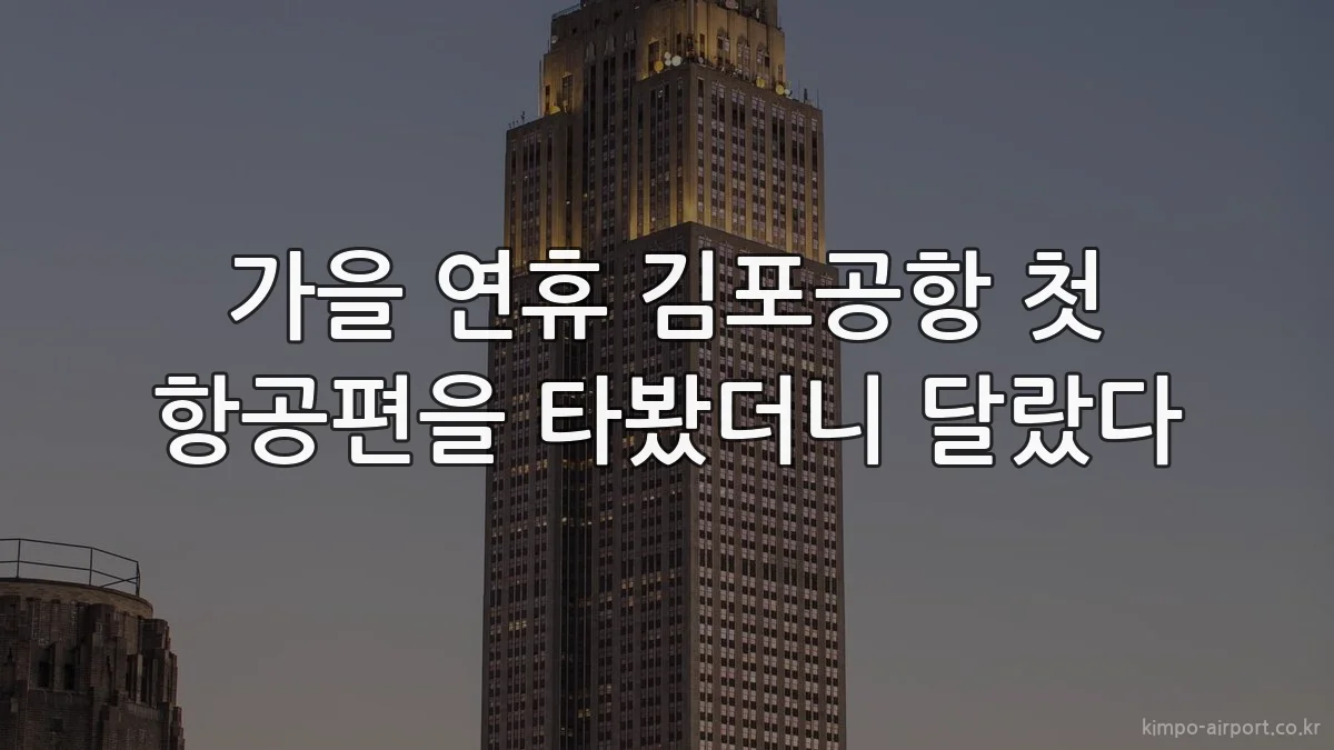 가을 연휴 김포공항 첫 항공편을 타봤더니 달랐다
