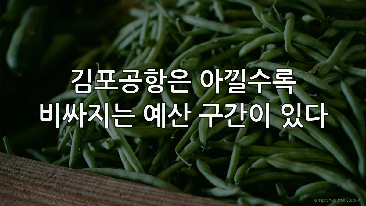 김포공항은 아낄수록 비싸지는 예산 구간이 있다