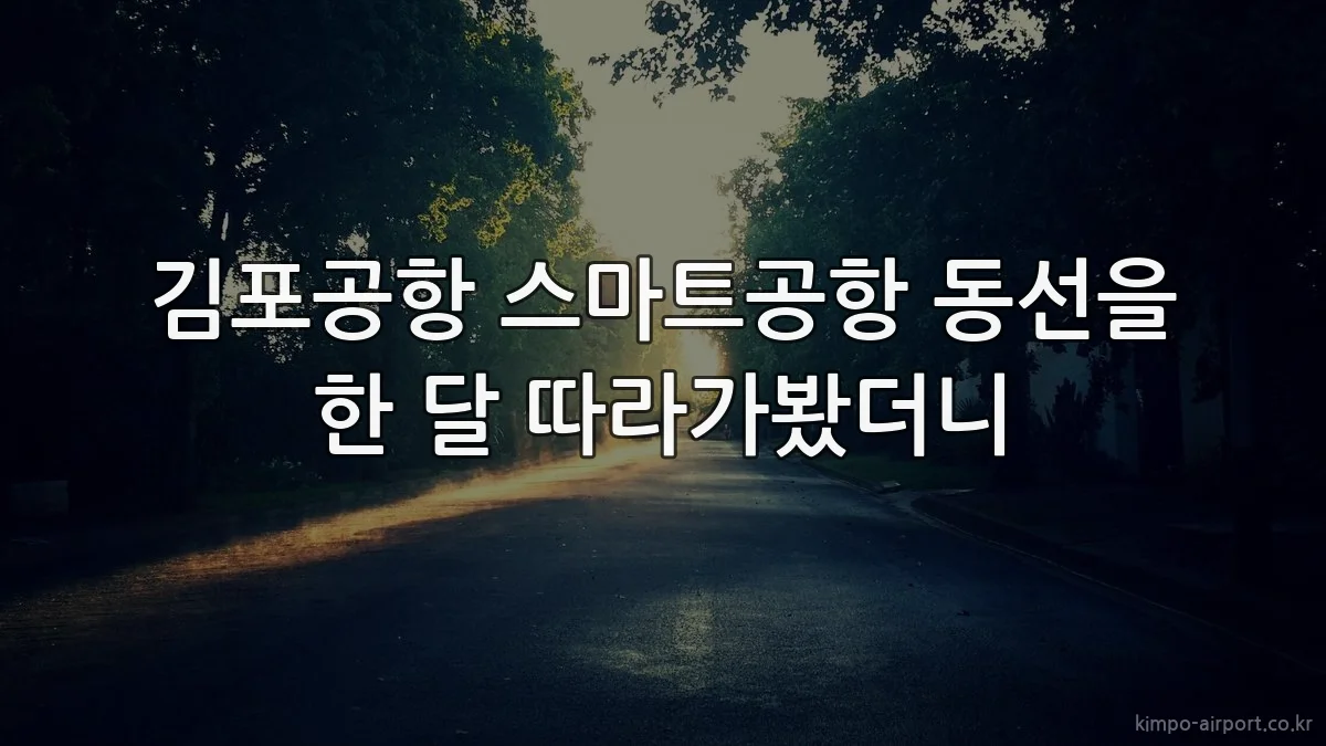 김포공항 스마트공항 동선을 한 달 따라가봤더니