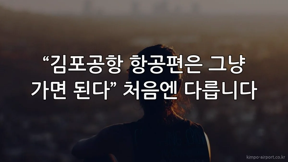 “김포공항 항공편은 그냥 가면 된다” 처음엔 다릅니다