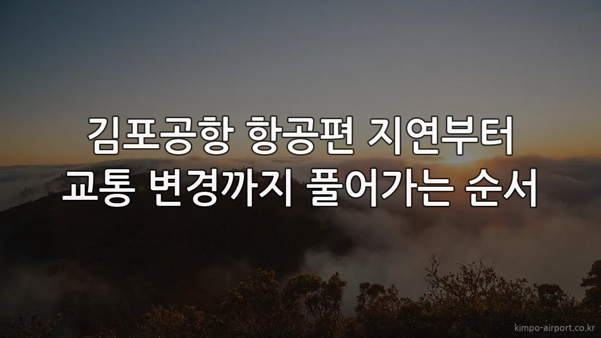 김포공항 항공편 지연부터 교통 변경까지 풀어가는 순서