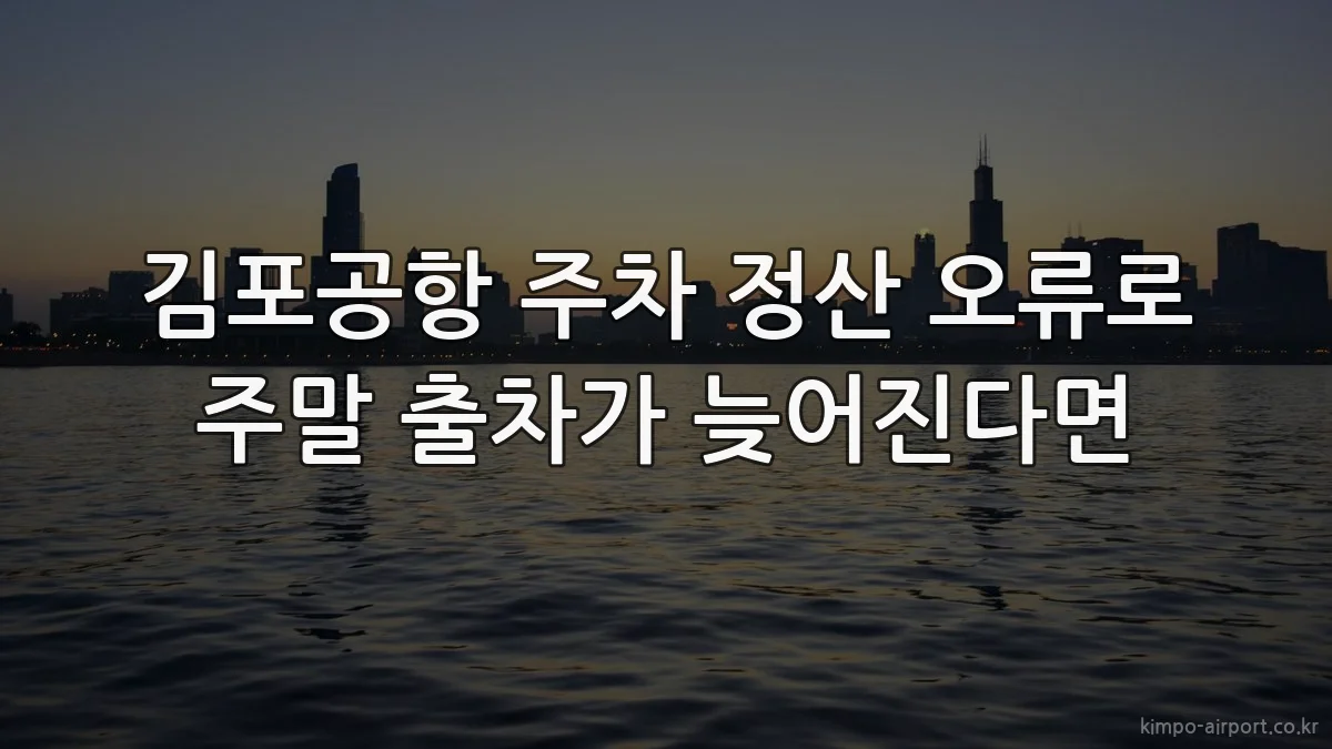 김포공항 주차 정산 오류로 주말 출차가 늦어진다면