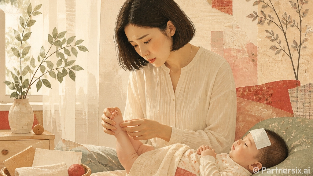 아기 열날때 양말 신겨야 할지 판단하는 방법