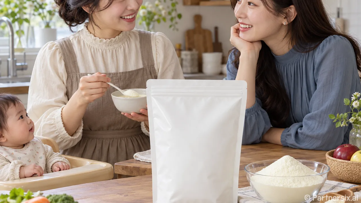 탈지분유를 아기에게…