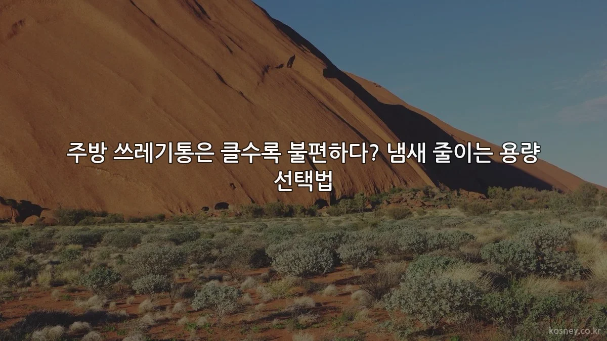 주방 쓰레기통은 클수록 불편하다? 냄새 줄이는 용량 선택법