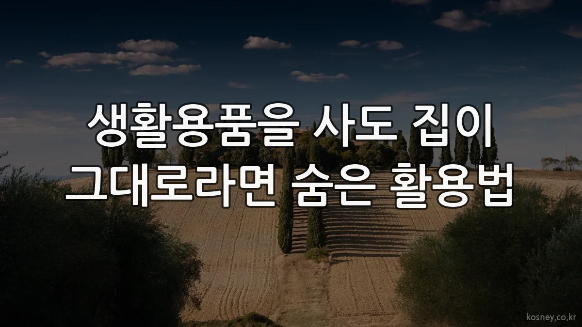 생활용품을 사도 집이 그대로라면 숨은 활용법