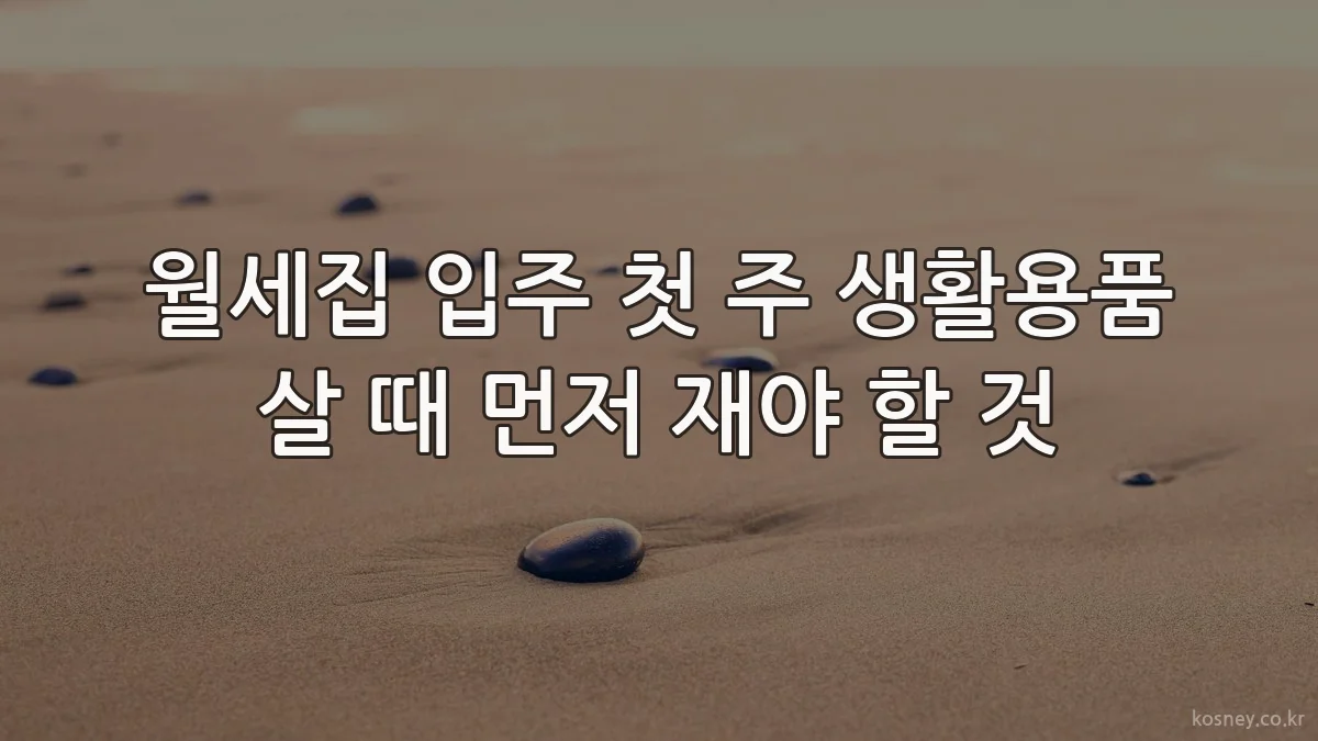 월세집 입주 첫 주 생활용품 살 때 먼저 재야 할 것