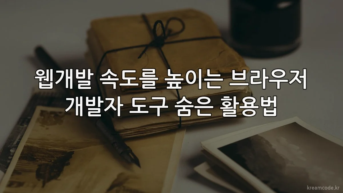 웹개발 속도를 높이는 브라우저 개발자 도구 숨은 활용법