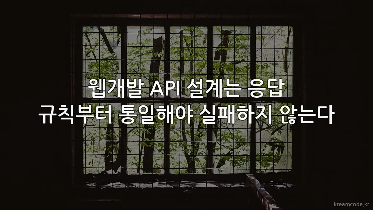 웹개발 API 설계는 응답 규칙부터 통일해야 실패하지 않는다