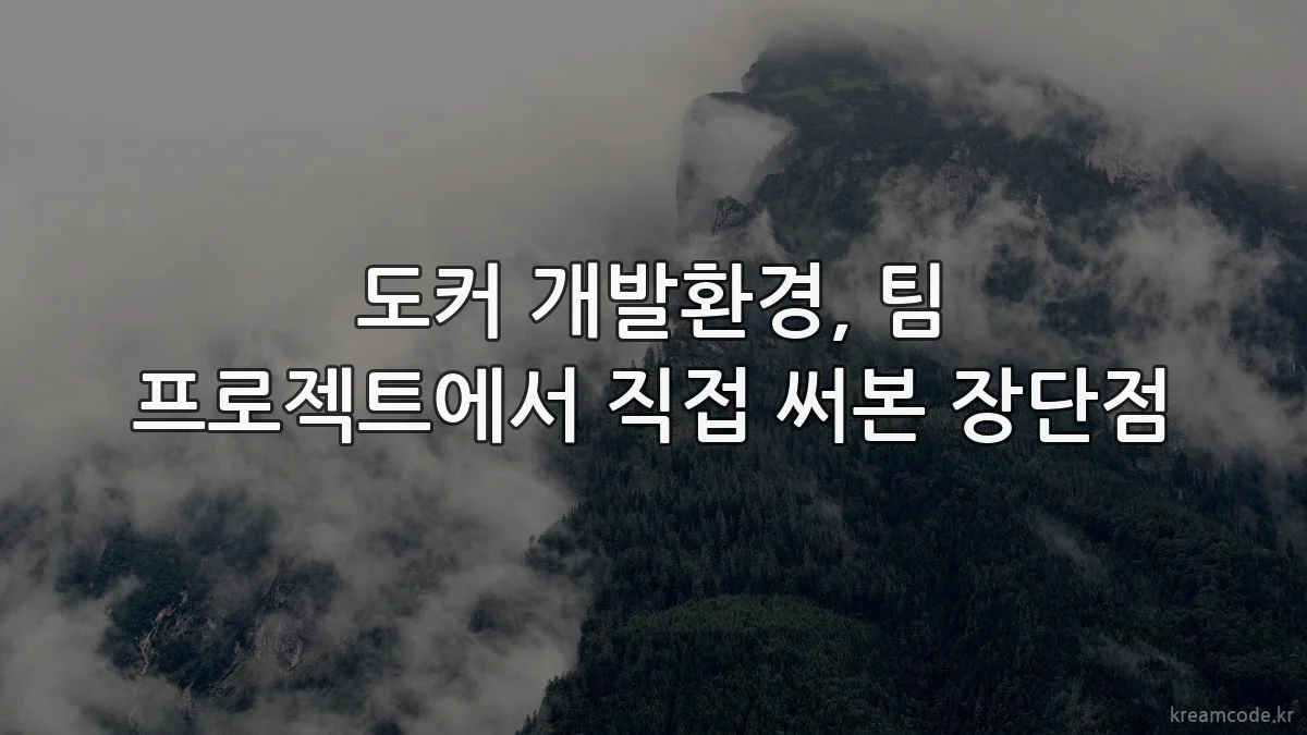 도커 개발환경, 팀 프로젝트에서 직접 써본 장단점