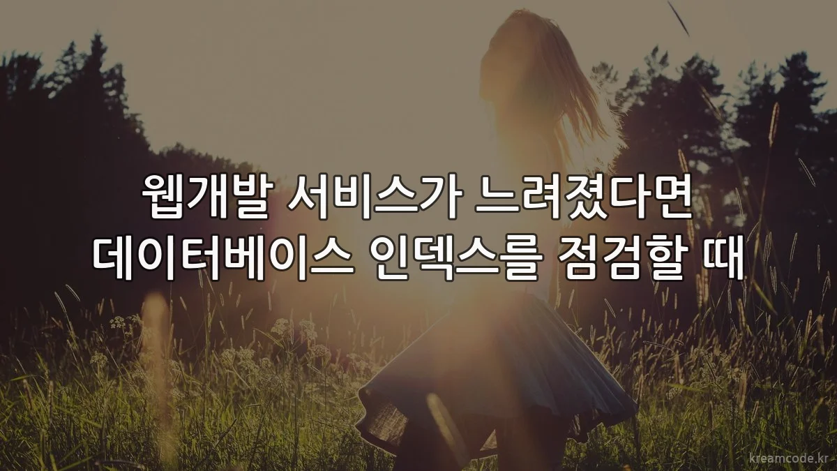 웹개발 서비스가 느려졌다면 데이터베이스 인덱스를 점검할 때