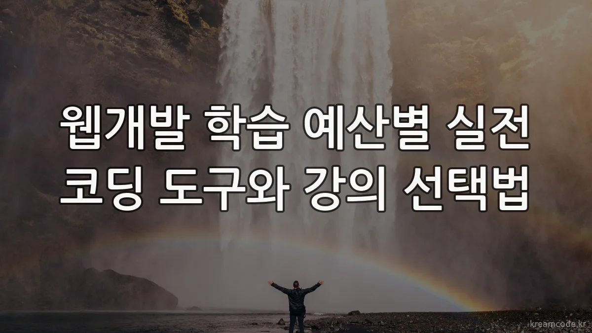 웹개발 학습 예산별 실전 코딩 도구와 강의 선택법