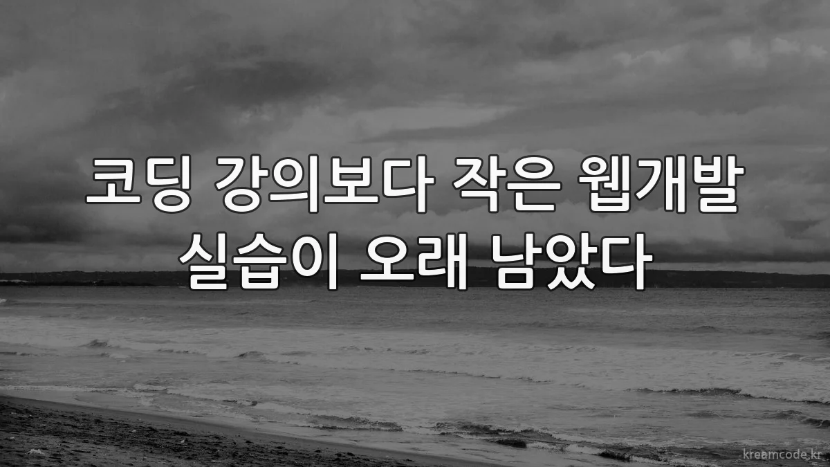 코딩 강의보다 작은 웹개발 실습이 오래 남았다