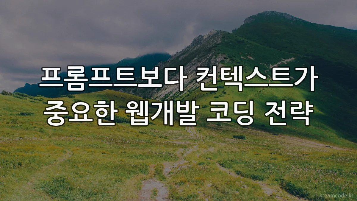 프롬프트보다 컨텍스트가 중요한 웹개발 코딩 전략