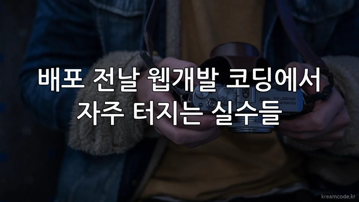 배포 전날 웹개발 코딩에서 자주 터지는 실수들