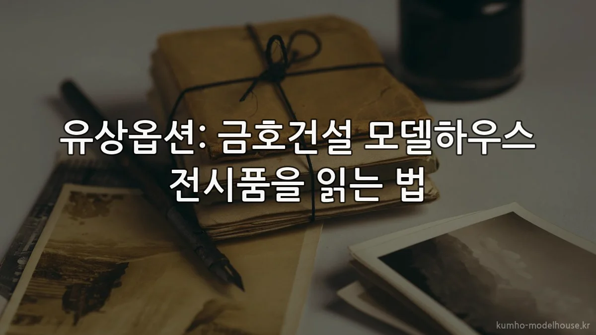 유상옵션: 금호건설 모델하우스 전시품을 읽는 법
