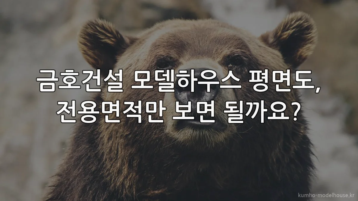 금호건설 모델하우스 평면도, 전용면적만 보면 될까요?