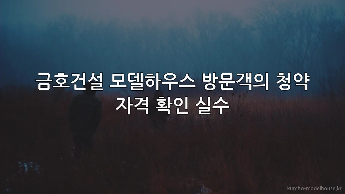 금호건설 모델하우스 방문객의 청약 자격 확인 실수
