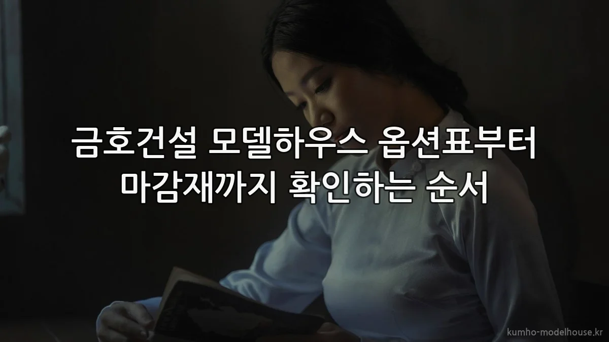 금호건설 모델하우스 옵션표부터 마감재까지 확인하는 순서