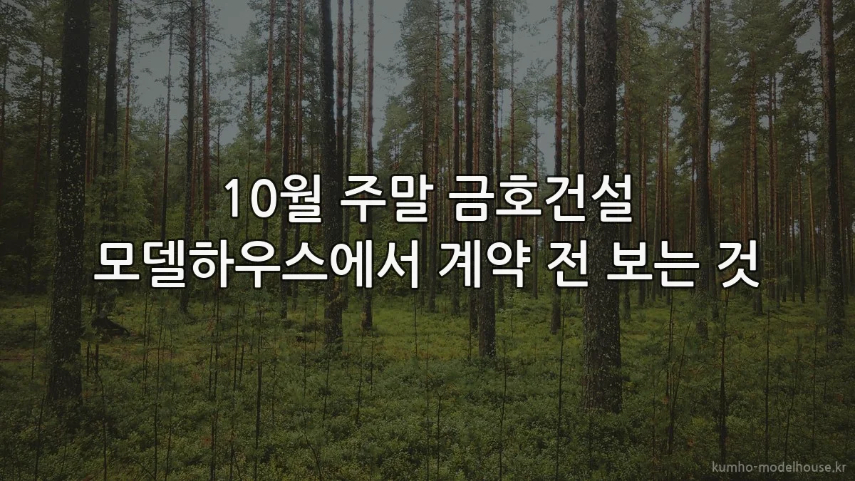 10월 주말 금호건설 모델하우스에서 계약 전 보는 것