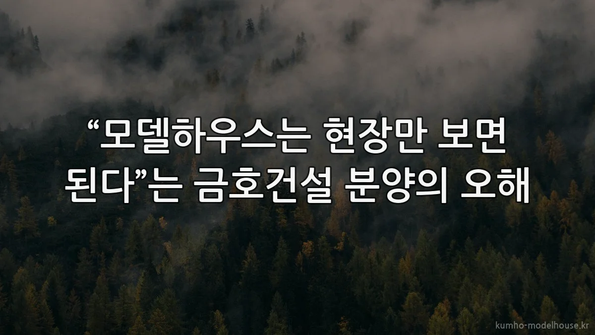 “모델하우스는 현장만 보면 된다”는 금호건설 분양의 오해