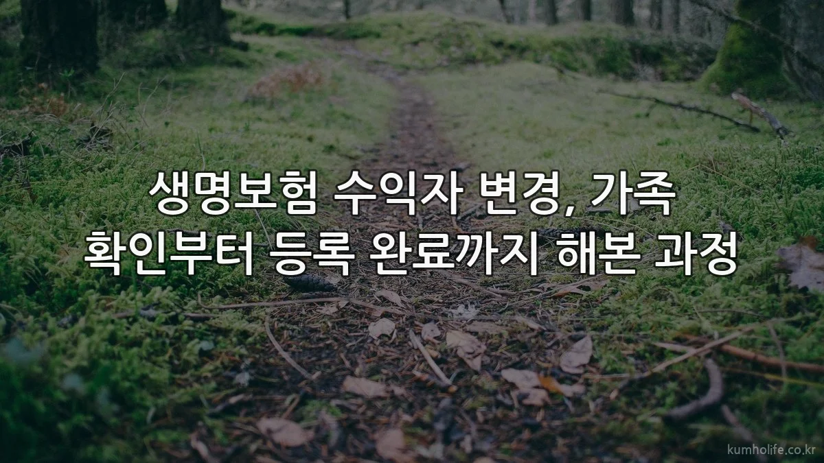 생명보험 수익자 변경, 가족 확인부터 등록 완료까지 해본 과정