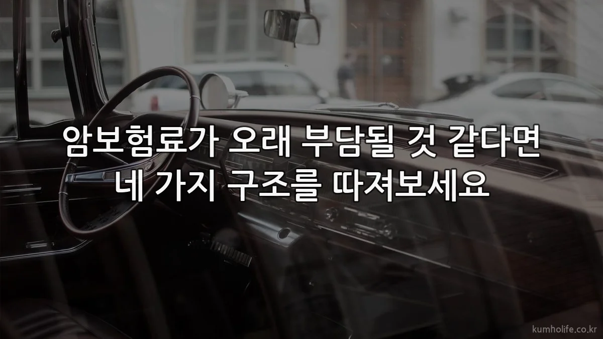 암보험료가 오래 부담될 것 같다면 네 가지 구조를 따져보세요