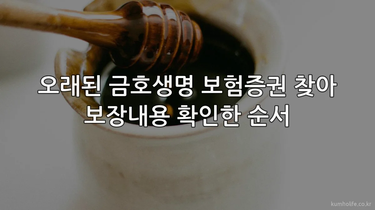 오래된 금호생명 보험증권 찾아 보장내용 확인한 순서