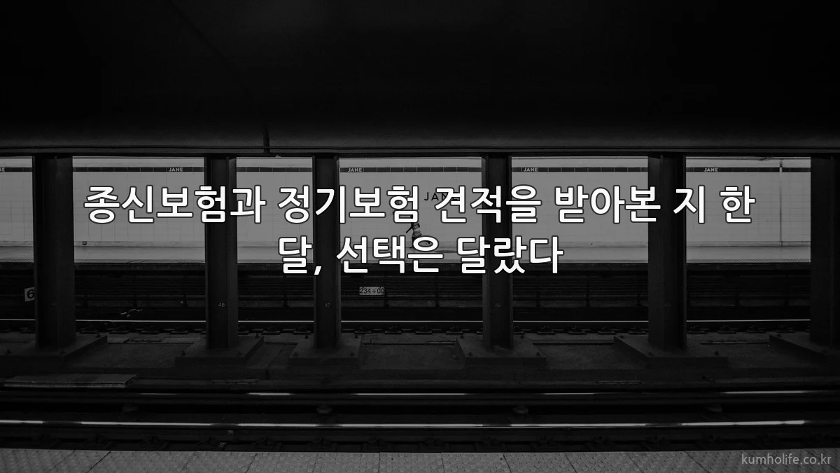 종신보험과 정기보험 견적을 받아본 지 한 달, 선택은 달랐다