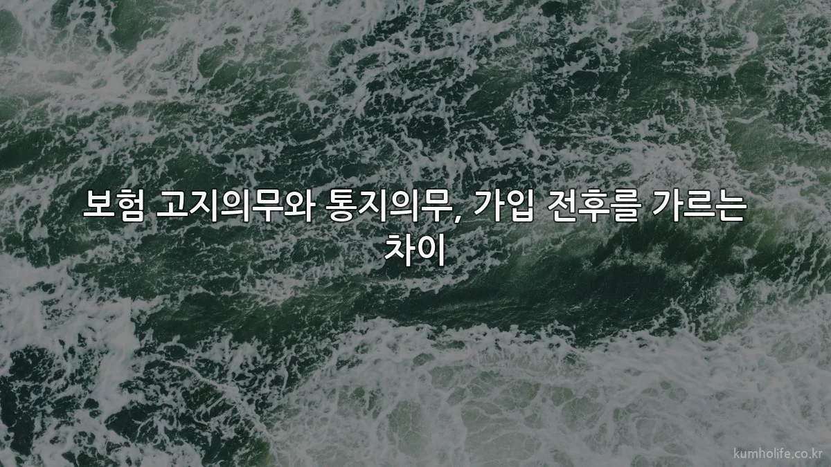 보험 고지의무와 통지의무, 가입 전후를 가르는 차이