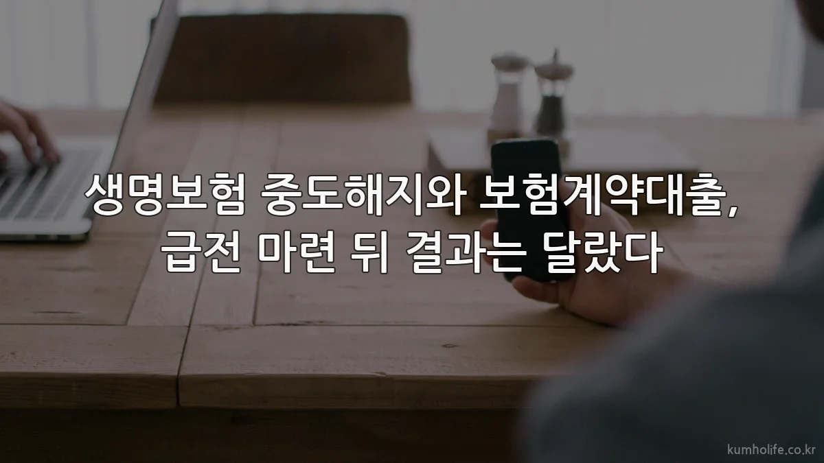 생명보험 중도해지와 보험계약대출, 급전 마련 뒤 결과는 달랐다