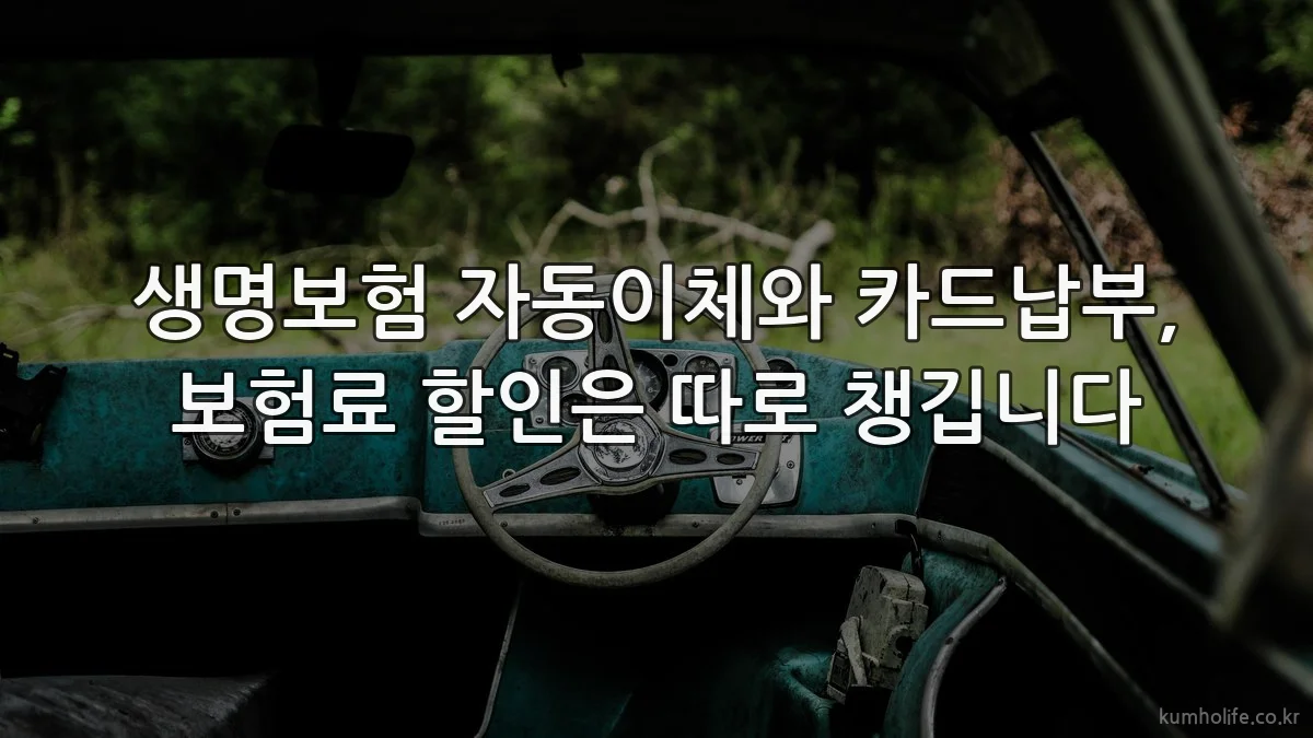 생명보험 자동이체와 카드납부, 보험료 할인은 따로 챙깁니다