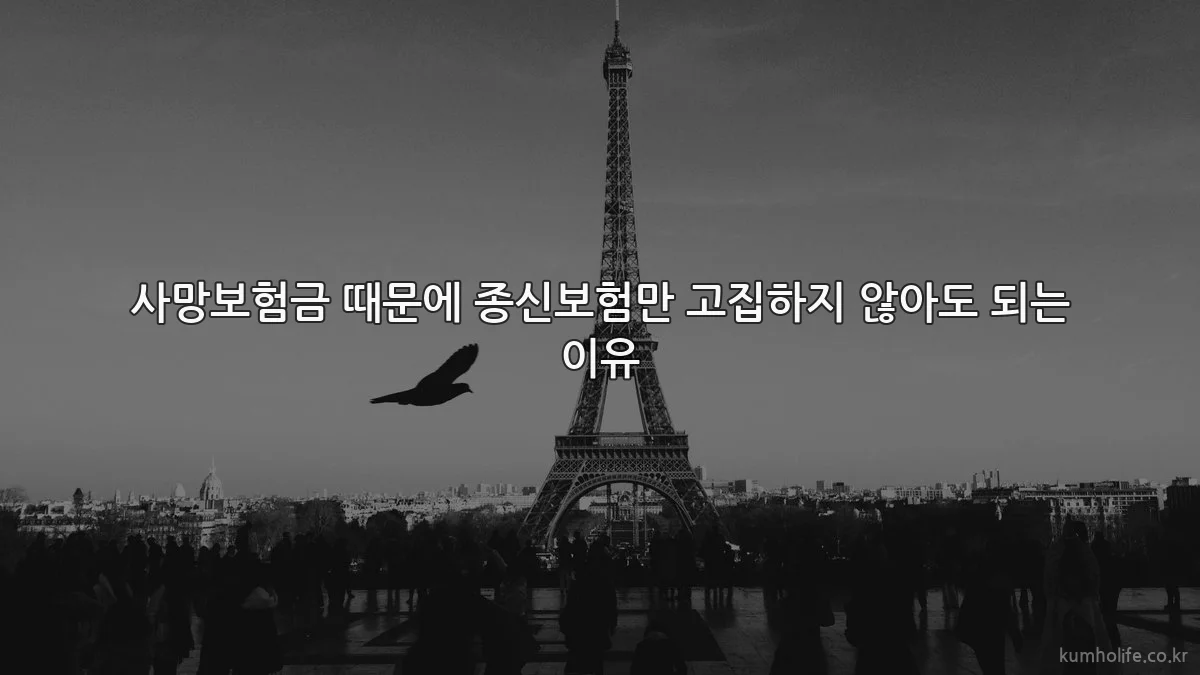 사망보험금 때문에 종신보험만 고집하지 않아도 되는 이유