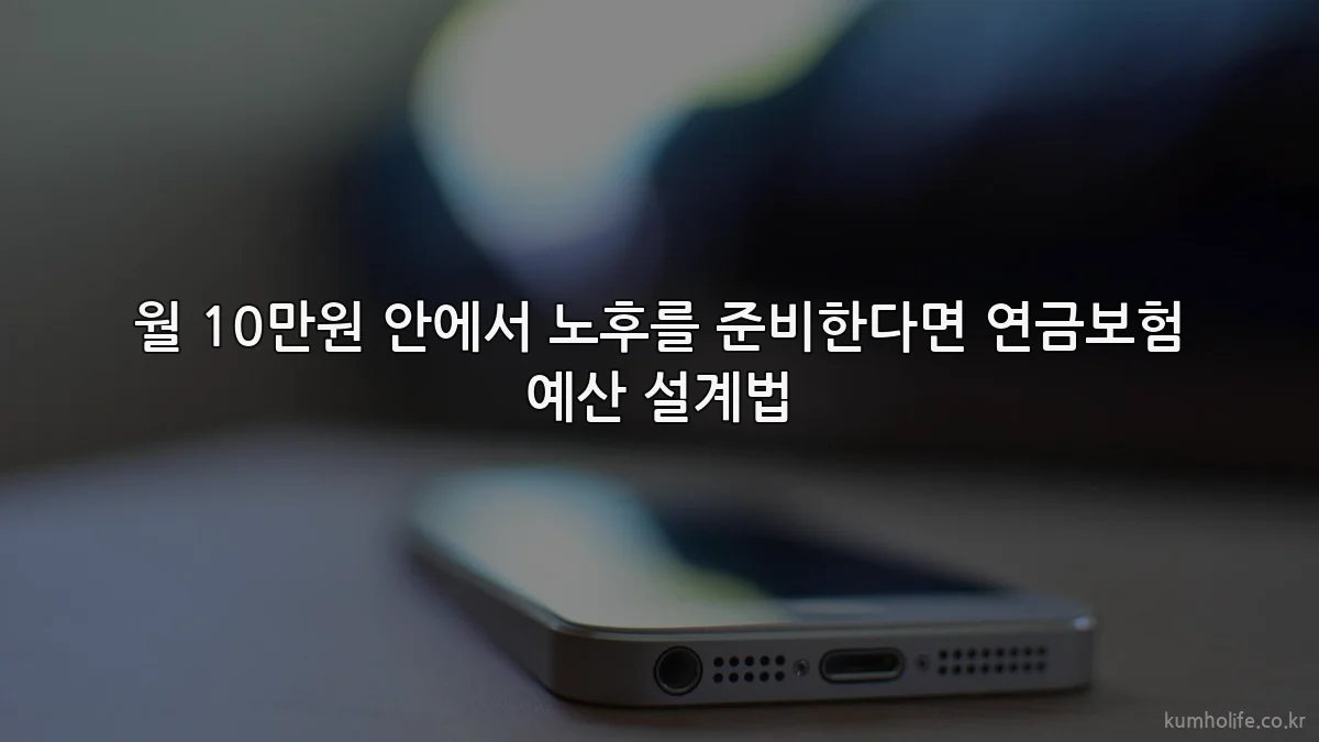 월 10만원 안에서 노후를 준비한다면 연금보험 예산 설계법