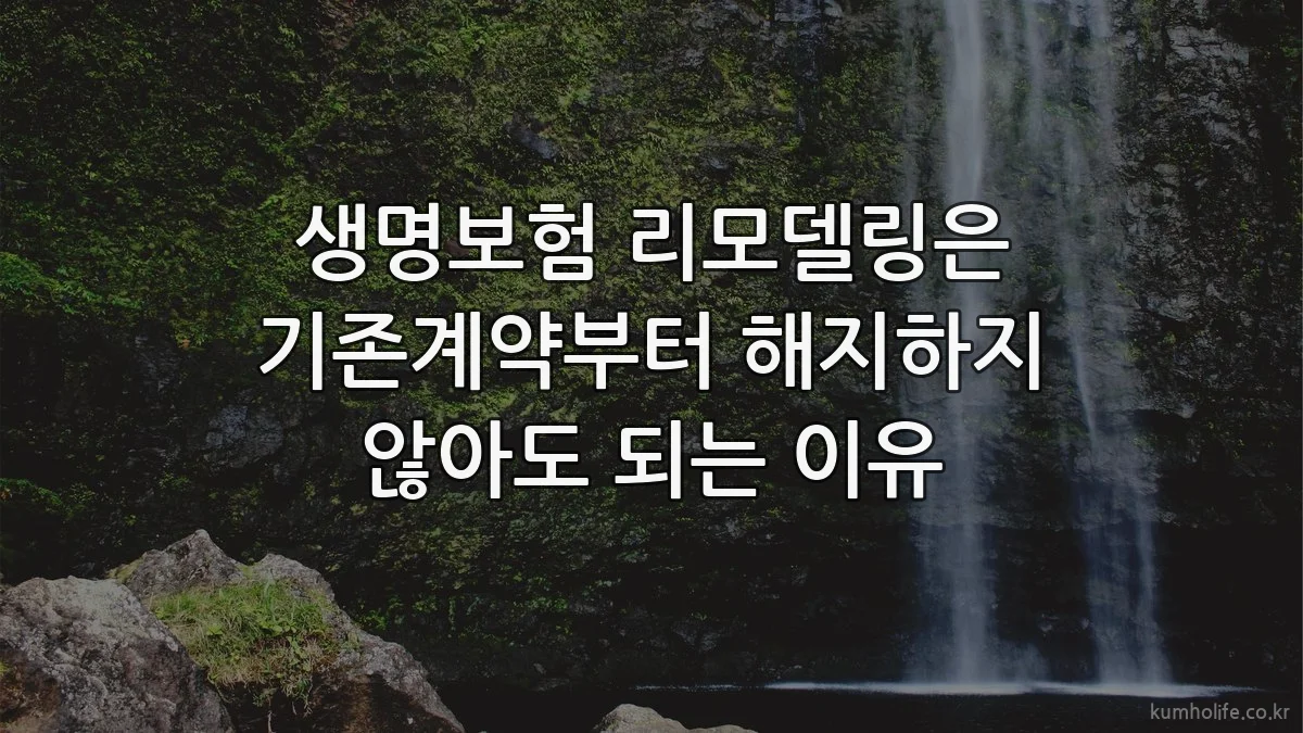생명보험 리모델링은 기존계약부터 해지하지 않아도 되는 이유