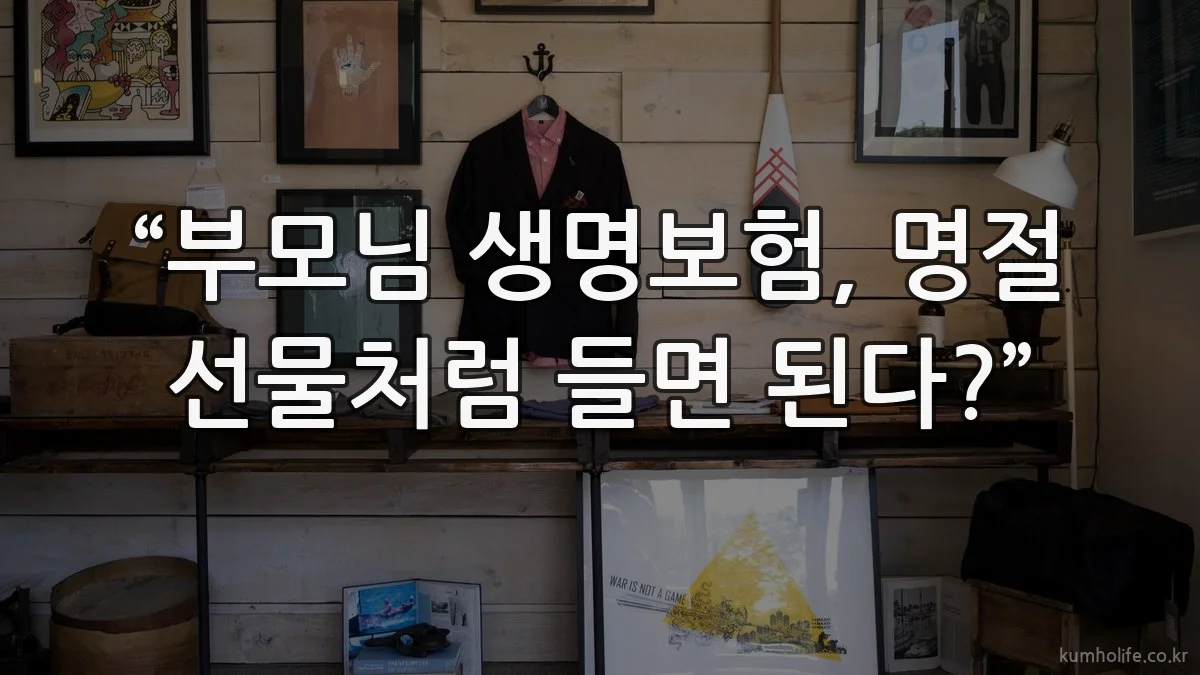 “부모님 생명보험, 명절 선물처럼 들면 된다?”