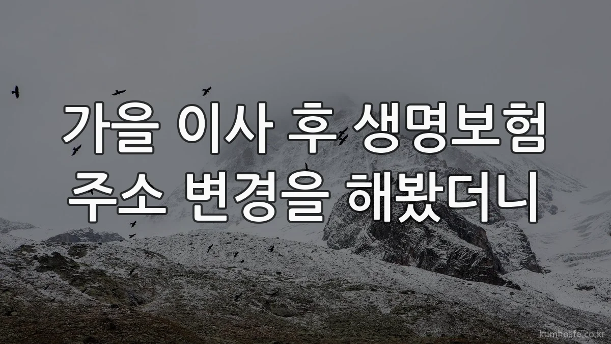 가을 이사 후 생명보험 주소 변경을 해봤더니