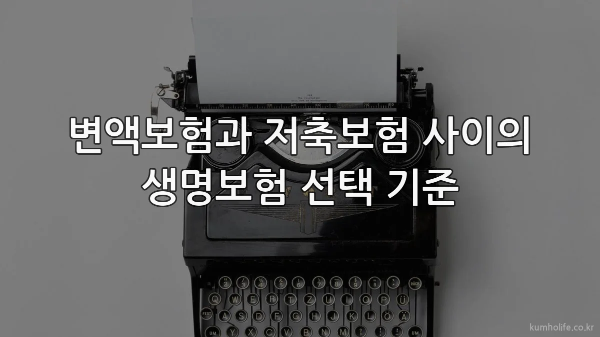 변액보험과 저축보험 사이의 생명보험 선택 기준